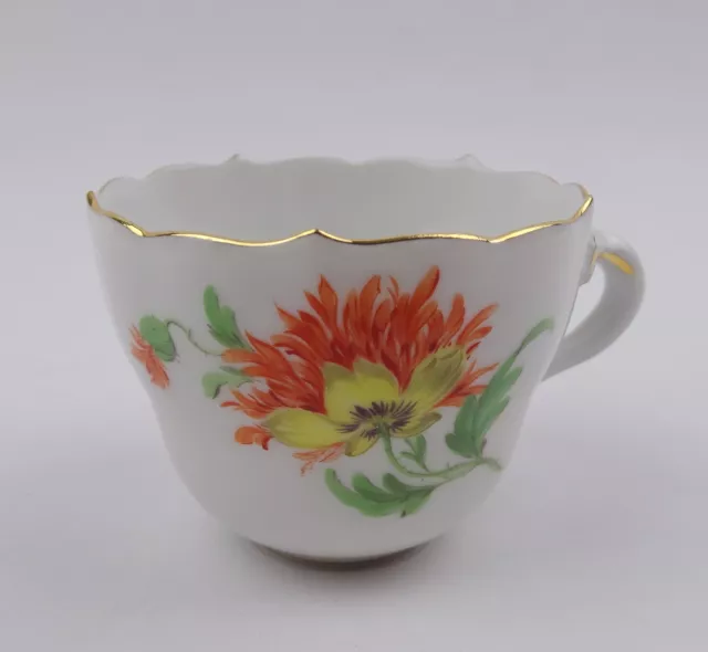 Meissen Porzellan Mokkatasse Bunte Blume Goldrand Handmalerei 1. Wahl nach 1935