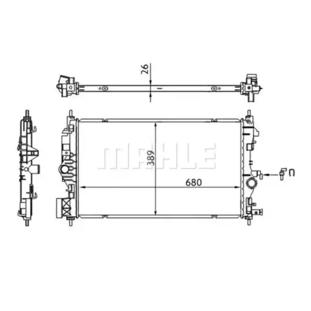 Kühler Motorkühlung MAHLE CR 1697 000S für Opel Vauxhall Zafira Tourer C Astra J