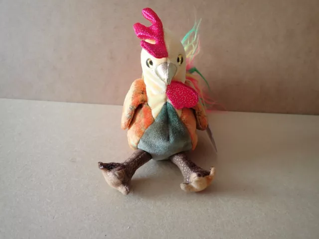 Rare Retired Ty Beanie Baby Zodiac the Rooster with tag (B148)