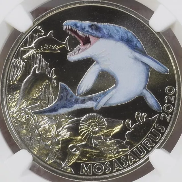 AUSTRIA. 2020, 3 Euro - NGC MS69 - Glow-In-The-Dark Mosasaurus CK