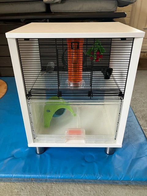 Used White Omlet Qute Hamster and Gerbil Cage plus Extras