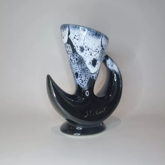 Vintage Mid Century Veritable Gres Flammes St Cast Pottery Mini Drip Glaze Vase