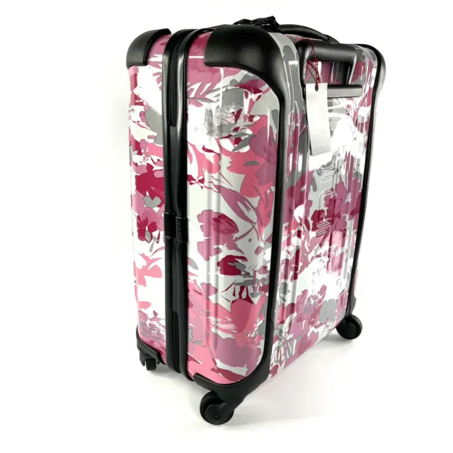 TUMI Vapor Continental Carry On 4 Wheel Travel Bag Raspberry Floral Pink Grey 8