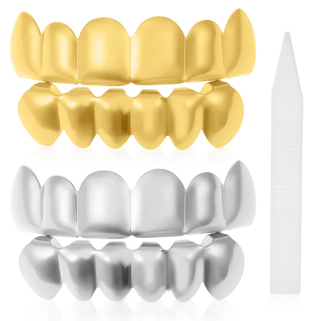 2 Sets Single Mouth Grill Teeth for Rappers Grills Your Adults Hiphop