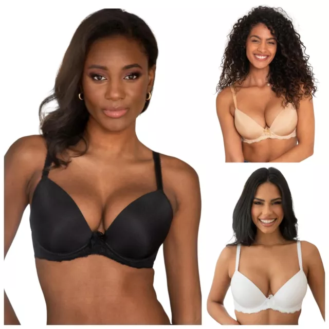Womens Push Up Bras Wireless Seamless Gather Boost Padded Plunge Bra A B C  D Cup