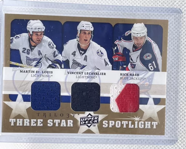 2008-09 Trilogy Three Star Spotlight Jerseys Rick Nash Vincent Lecavalier HOF