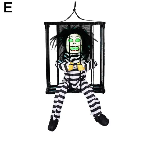 E Cage Ghost Halloween Hanging Decor Yelling Scary Animated Prisoner Ghost To E6