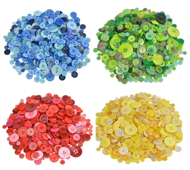 Clothing Buttons Round- Mixed Sizes 50 Pack