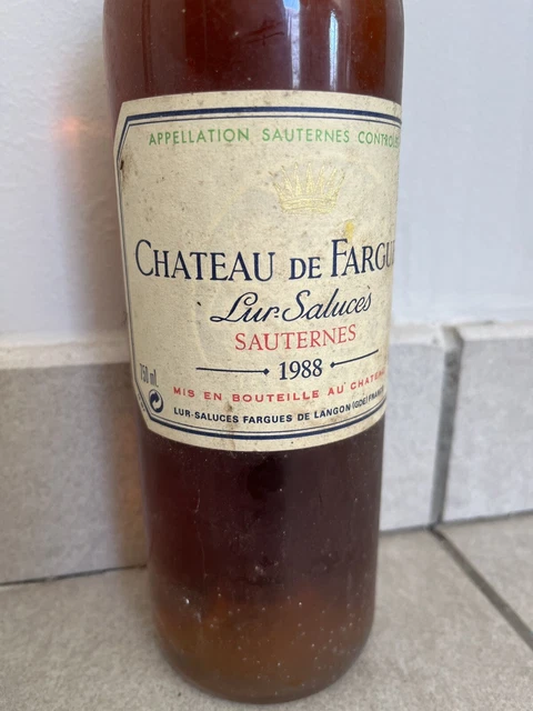 Château de Fargues Lur-Saluces….1988 grand vin sauternes