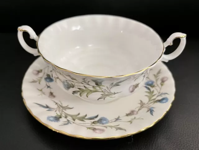 Royal Albert Brigadoon Soup Coupe & Saucer, England, Excellent Condition