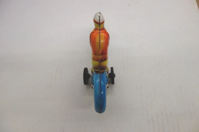 Ancien jouet motard Japon, moto en tôle, vintage friction mécanisme à clé - Jeux & Jouets