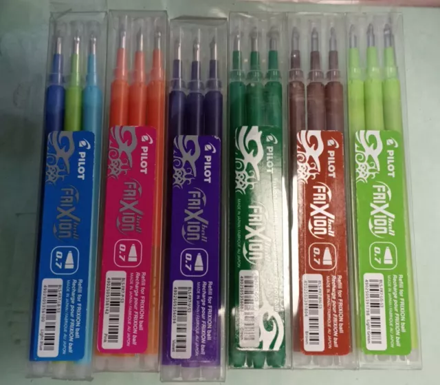 3 REFILL RICARICHE per penna Pilot Frixion 0,7 colori misti EUR 4,89 -  PicClick IT
