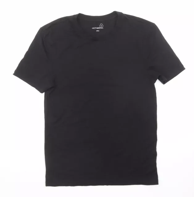 Camiseta para hombre Marks and Spencer negra poliéster talla S cuello redondo