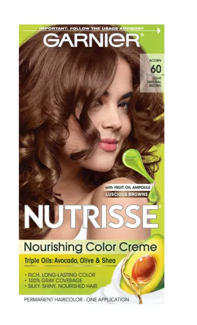 Garnier Nutrisse Nourishing Color Creme Light Natural Brown [60] 1 ea (Packaging