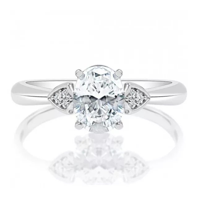 Bague de mariage femme 1,32 ct IGI GIA Lab cultivée taille ovale diamant...
