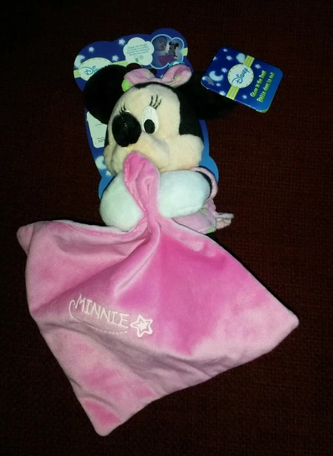 NEUF - Peluche doudou mouchoir Minnie rose phosphorescent brille nuage étoile