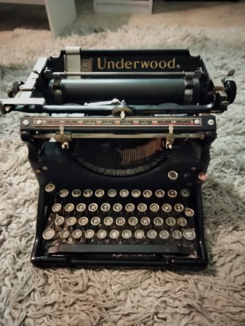 Antique Underwood No. 5 Standard Typewriter 1st Pat Date Feb 6 1912 Works,Video.