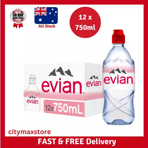 Evian Natural Mineral Water, 12 x 750ml