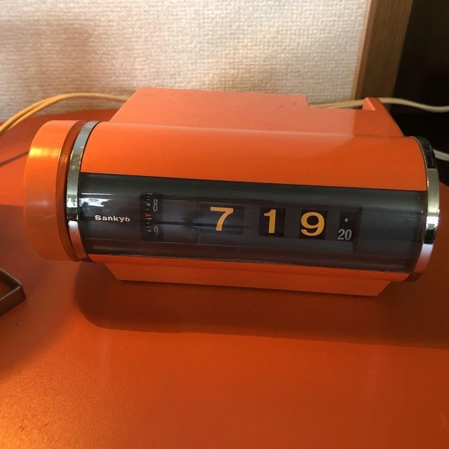 VINTAGE SANKYO FLIP Alarm Clock 402A 50Hz Japan Space Age Mid century