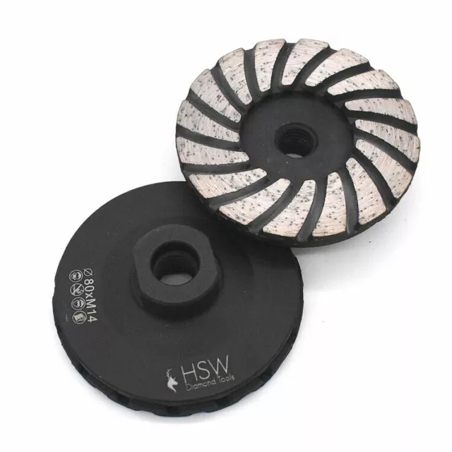 80mm Double Layer Diamond Grinding Cup Wheel - M14