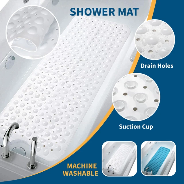 EXTRA LARGE BATH Mat Non Slip Bathtub Strong Suction AntiMold Rubber