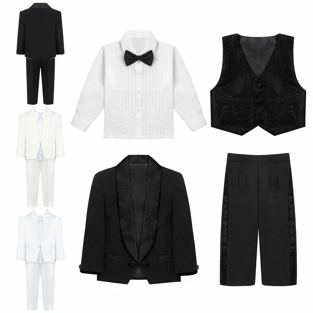 5 pz gilet gilet camicia pantaloni cravatta fiocco 2