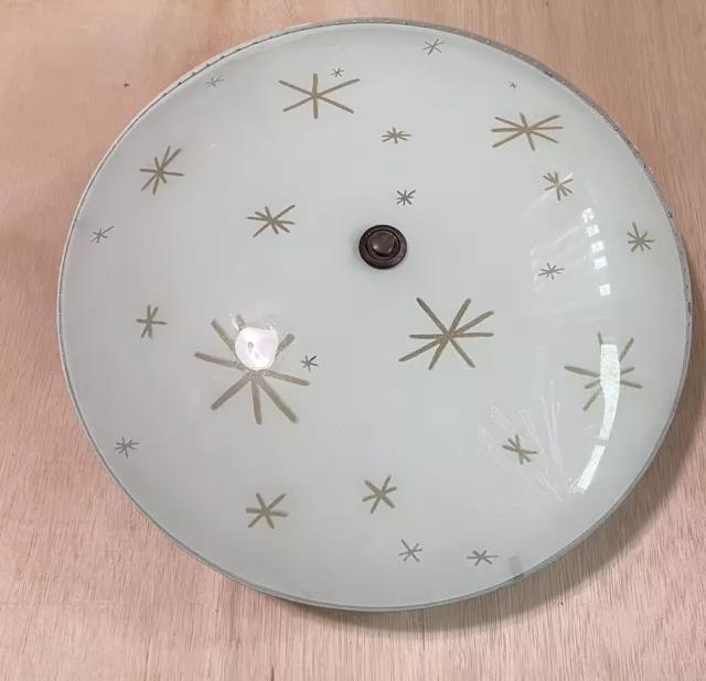 Atomic Starburst Saucer Flush Mount UFO  Ceiling 4 Light Fixture MCM Salvage