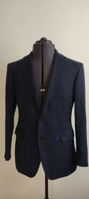 Boggi Milano Mens Casual Blazer Jacket Drago Wool Cashmere Fabric Blue 50 40