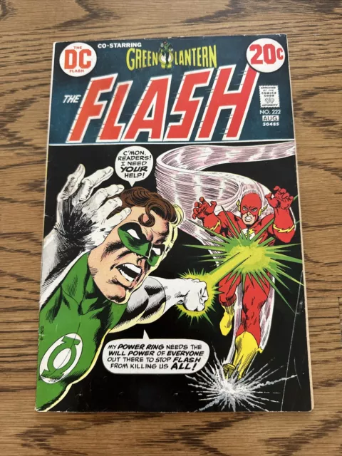 Flash #222 (DC Comics 1973) Green Lantern Story, Dick Giordano! Bronze Age VG