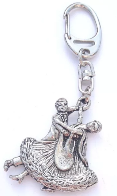 Ballroom Dancers Handcrafted from Solid Pewter In the UK Key Ring