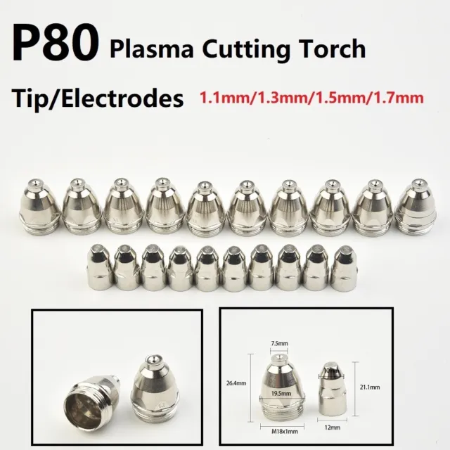 P80 Plasma Couper Torche 60A 80A 100A P80 CNC Plasma Torch-Tip Electrode-Nozzle