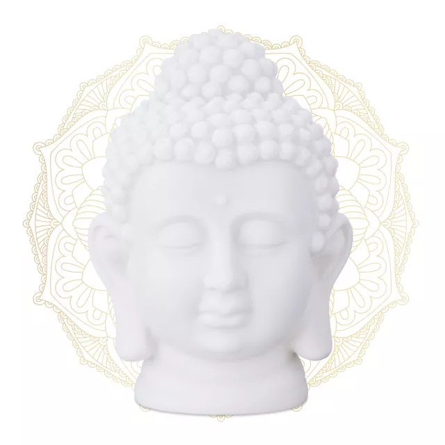 Statua buddha testa budda figura giardino zen arredo meditazione 17 x 12 x 10 cm