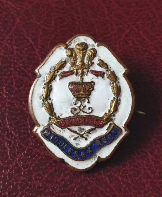 WW1 Middlesex Regiment Enamel Sweetheart Badge / Brooch