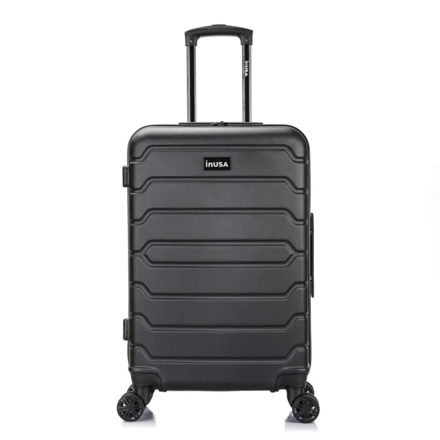 24" Lightweight Hardside Spinner Checked Luggage Suitcases Carry On Travel Black