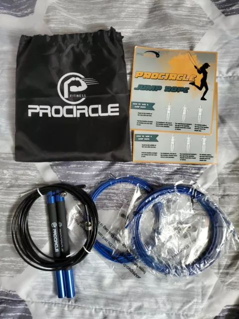 Cuerda de salto Procircle, nueva, ejercicio, gimnasio, fitness, ajustable, cable extra metal