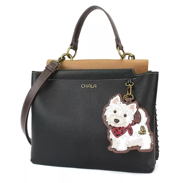 NEW Chala Convertible Satchel Crossbody Tote Black  Bag WESTIE Dog Coin Purse