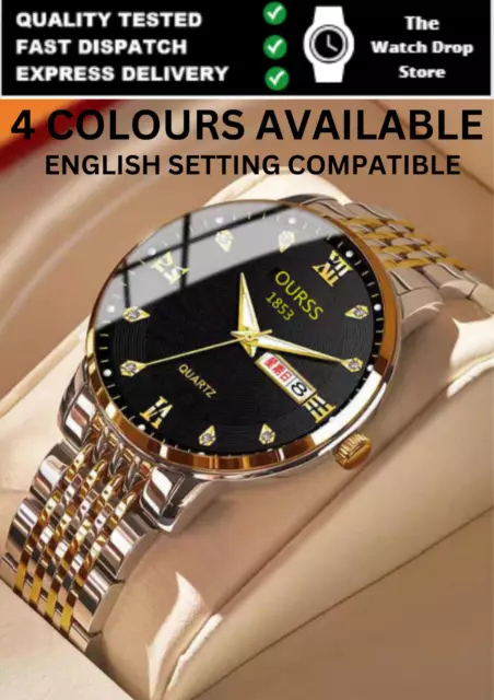 Men's Watch Waterproof Luxury Calendar Quartz Wrist Watch Business Wristwatches