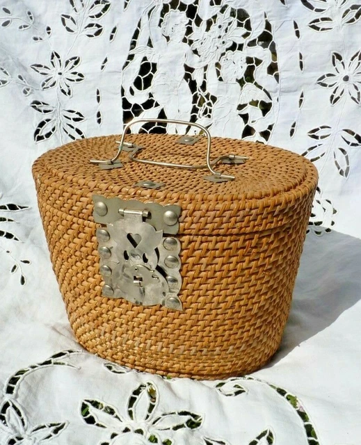 Panier À Main Imitation Rotin Panier Tissé À La Main Panier Pique-Nique En Osier Panier En Rotin