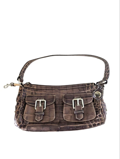 Vintage Dooney & Bourke Brown Alligator Embossed Nile Collection Handbag Purse