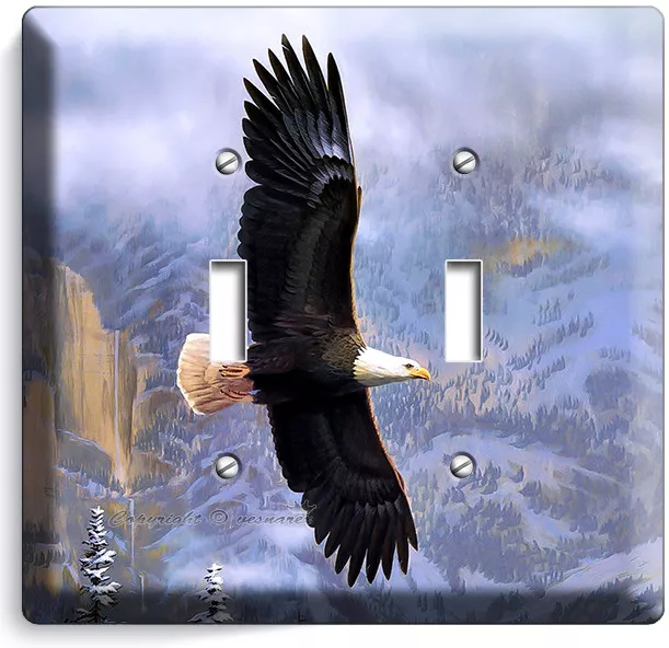 American Bald Eagle Double Light Switch Wall Plate Bedroom Home House Decor