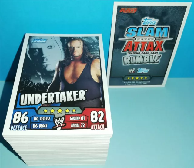 Topps WWE Wrestling Cards *SLAM ATTAX RUMBLE* 2011 KOMPLETT 175 Karten nxt aew
