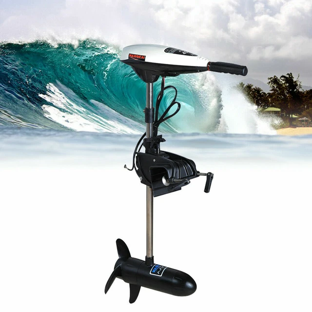 HANGKAI 45LBS 12V Moteur Hors-Bord Moteur Électrique Gonflable Bateau