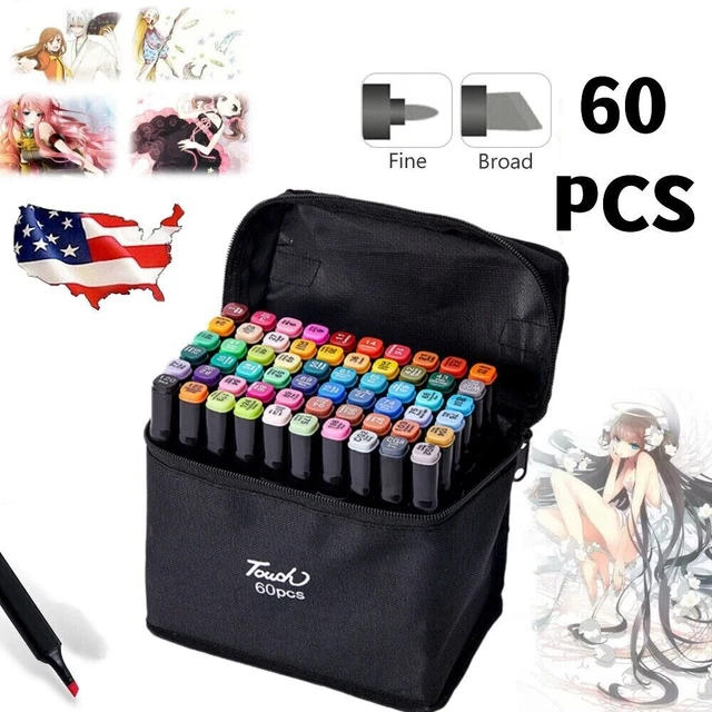 60X MARKER PEN Alcohol Graphic Twin Tip Markers For Student Artist Art