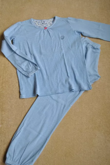 petit bateau Mädchen Schlafanzug Pyjama blau weiß gestreift Größe 152