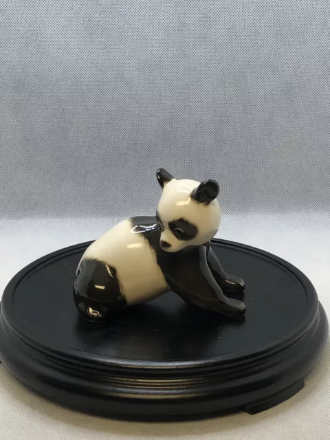 Panda Figurine Ceramic Pottery Lomonosov USSR Soviet Era Figure Vintage Marked