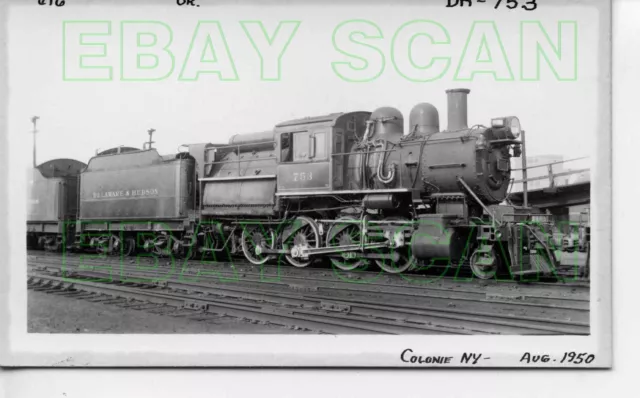 8D221  RP 1950/60s? D&H DELAWARE & HUDSON RAILROAD 2-8-0 CAMELBACK LOCO #753