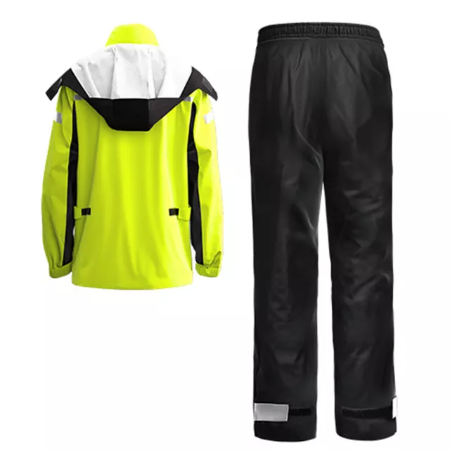 Hommes moto combinaison de pluie extérieur réfléchissant imperméable veste Y5A2 2