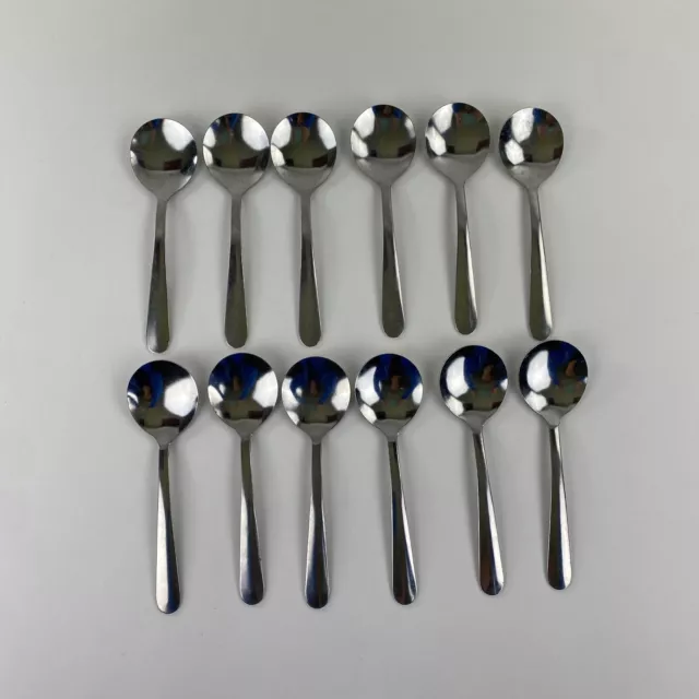 Vintage Walco 17 Restaurant Soup Spoon Set of 12 Stainless Steel 6" Long 2