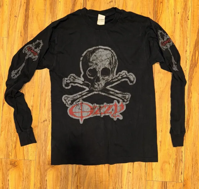 Ozzy Osbourne OZZY skull crossbones cross Ozzfest tour long sleeve t-shirt RARE