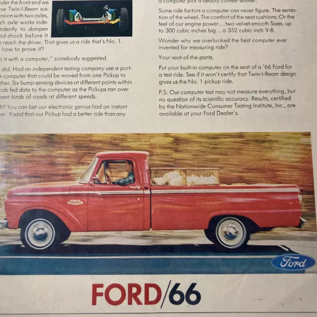 Ford Pickup Truck 1966 Vintage Magazine Advertising Print Ad Original Scoff at..